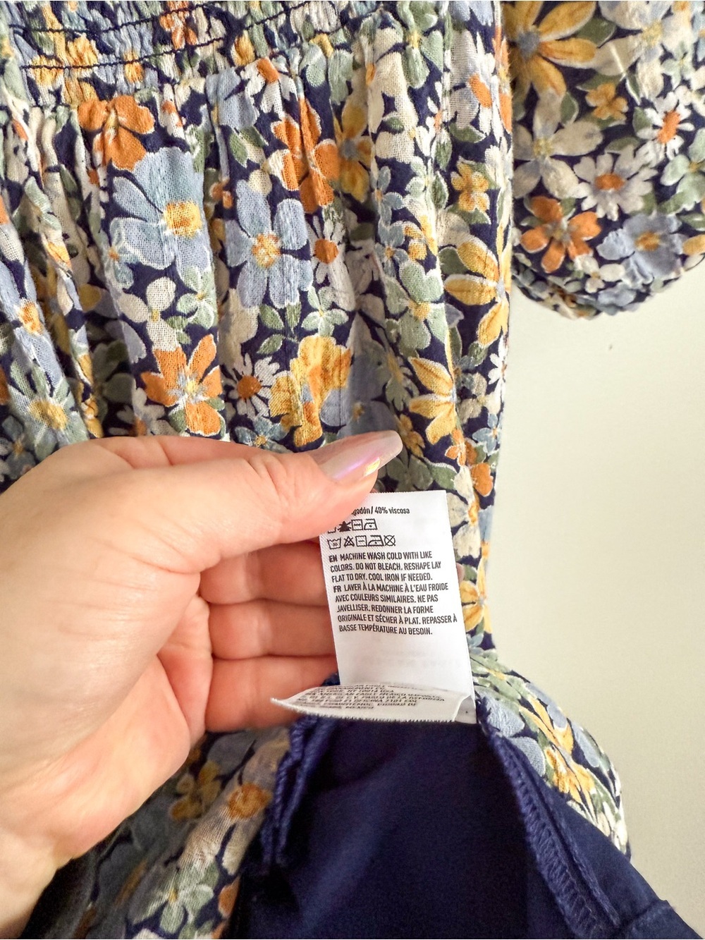 American Eagle Floral Mini Dress XS Puff Sleeve Smocked Boho Dress - Picture 6 of 7